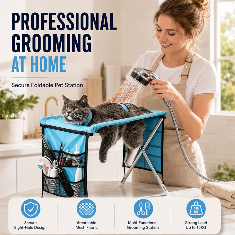 🐕🛏️ 2-in-1 Foldable Pet Grooming Bed – 50% OFF! Grooming Table + Cosy Bed in One – Portable, Easy to Clean & Perfect for Home & Travel 🔥💪✨