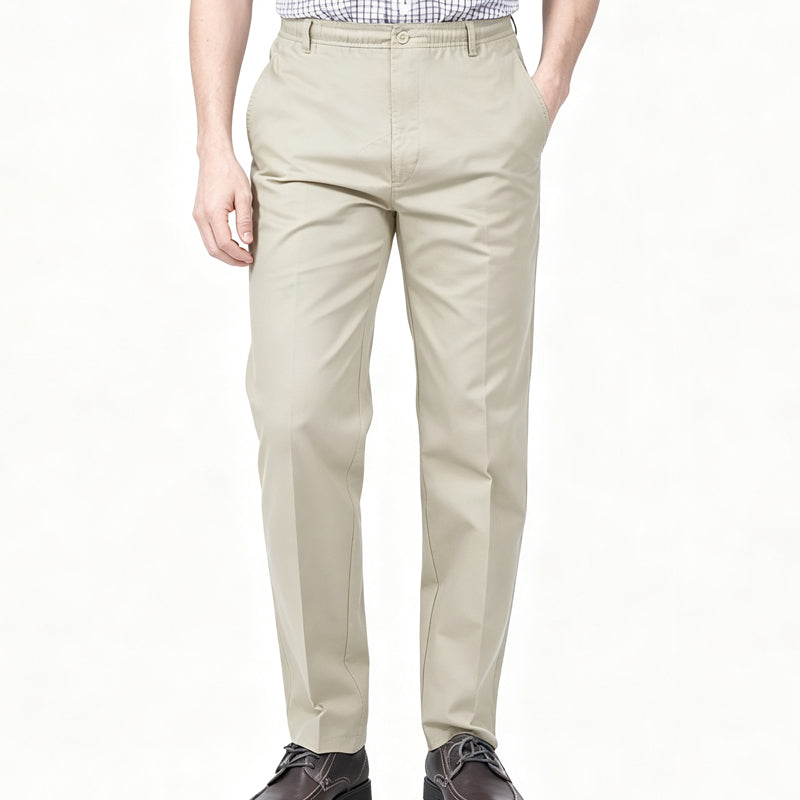 Men's Slim-Fit Casual Pants with Elastic Waist