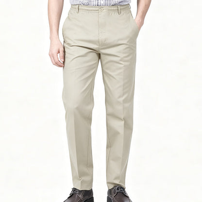 Men's Slim-Fit Casual Pants with Elastic Waist
