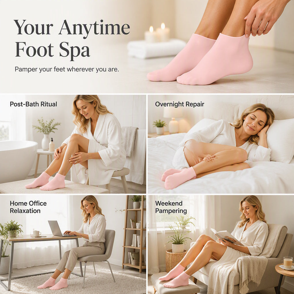 Reusable Silicone Moisturizing Socks & Gloves & Face Mask