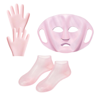 Reusable Silicone Moisturizing Socks & Gloves & Face Mask
