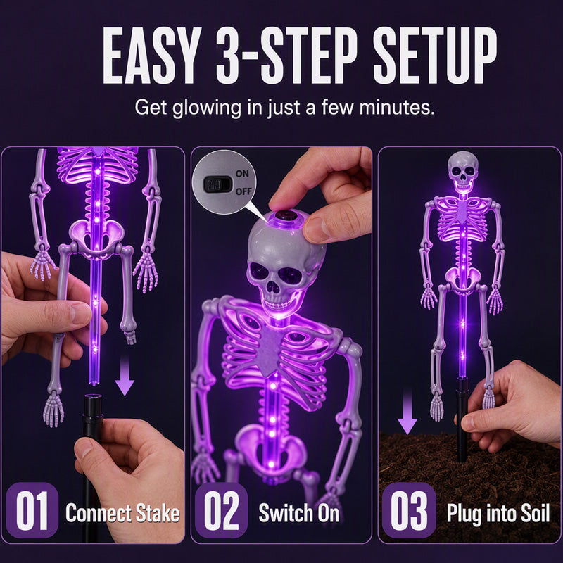 💀 HALLOWEEN HOT SALE💞50K+ SOLD!!🎃Solar Skull Garden Lights with Eerie Color-Changing Glow 👻Ideal For Haunted Yard, Porch & Walkway! 🪦💡