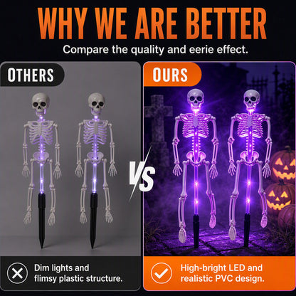 💀 HALLOWEEN HOT SALE💞50K+ SOLD!!🎃Solar Skull Garden Lights with Eerie Color-Changing Glow 👻Ideal For Haunted Yard, Porch & Walkway! 🪦💡