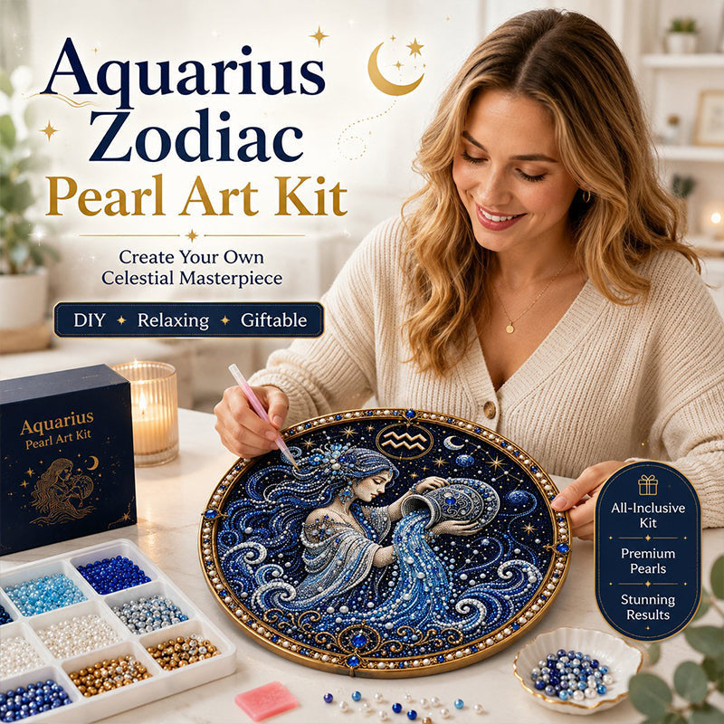🔥LIMITED TIME 50% OFF! – ✨ Premium 3D Pearl 12 Zodiac Signs Art Kit | Luxury Flocked Canvas with Scratch-Resistant Non-Fading Pearl Beads DIY Handmade Astrology Decor ♈🌙💎