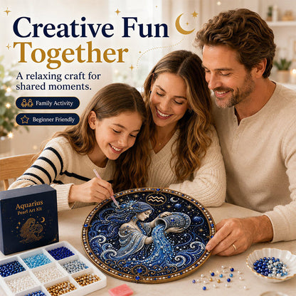 🔥LIMITED TIME 50% OFF! – ✨ Premium 3D Pearl 12 Zodiac Signs Art Kit | Luxury Flocked Canvas with Scratch-Resistant Non-Fading Pearl Beads DIY Handmade Astrology Decor ♈🌙💎