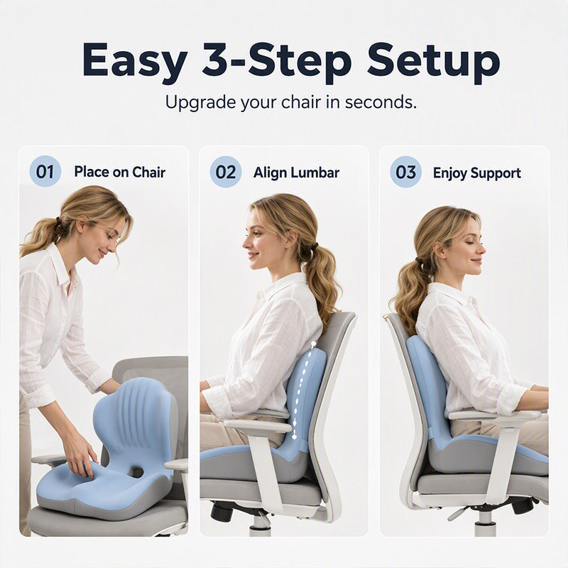 🪑🔧 2026 NEW: 50% OFF – Ergonomic Lumbar Cushion – Memory Foam – Spine Alignment – Pressure Relief – Skin-friendly Milk Silk – Universal – For Office, Car & Home 🛋️✨💪