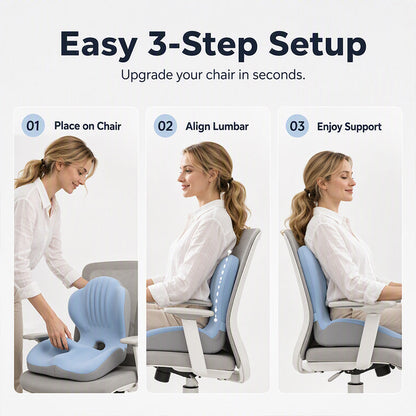 🪑🔧 2026 NEW: 50% OFF – Ergonomic Lumbar Cushion – Memory Foam – Spine Alignment – Pressure Relief – Skin-friendly Milk Silk – Universal – For Office, Car & Home 🛋️✨💪
