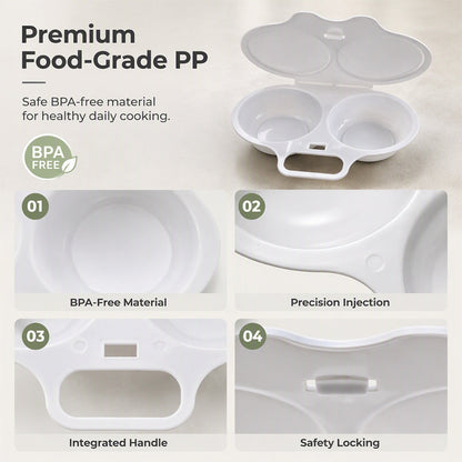 ⏳🔥LIMITED-TIME 60% OFF! ⏰Microwave Egg Poacher with Lid & Handle