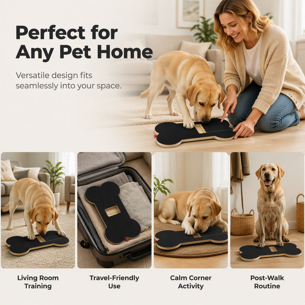 Wooden Dog Scratch Board with Pull-Out Treat Box