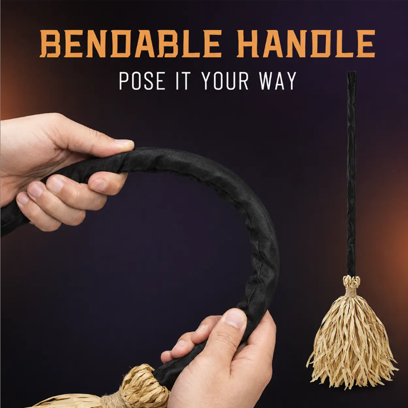 📢📢50% OFF !!⏰🧙 Animated Witch Broom Halloween Decoration with Lights and Sound
