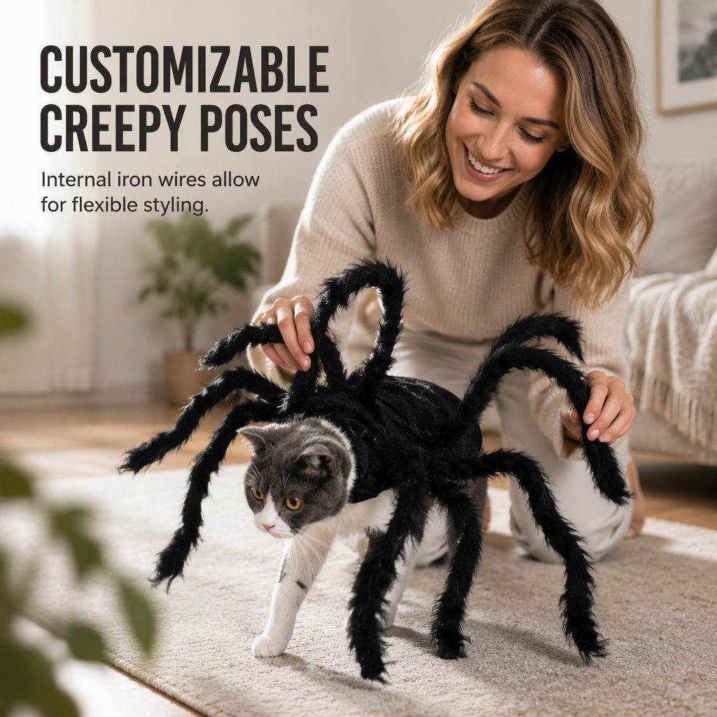🎃HALLOWEEN SALE ONLY￡10.99!! 🦇Halloween Pet Spider Costume Scary Plush Dog Cat Transformation Outfit🐱🐶