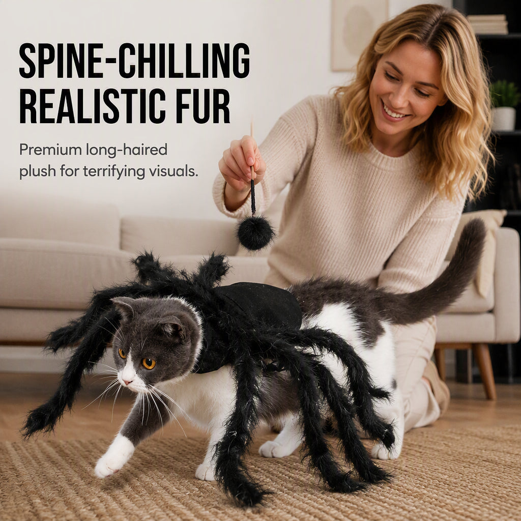 🎃HALLOWEEN SALE ONLY￡10.99!! 🦇Halloween Pet Spider Costume Scary Plush Dog Cat Transformation Outfit🐱🐶