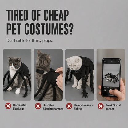 🎃HALLOWEEN SALE ONLY￡10.99!! 🦇Halloween Pet Spider Costume Scary Plush Dog Cat Transformation Outfit🐱🐶