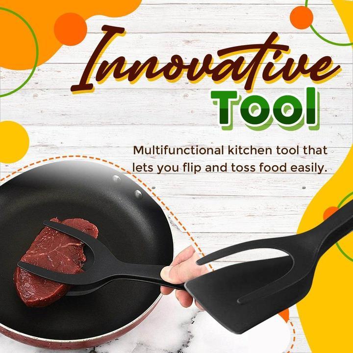 🍳 2-in-1 Spatula Tongs – Silicone Grip & Flip Cooking Tool for Eggs, Fish, Pancakes & More