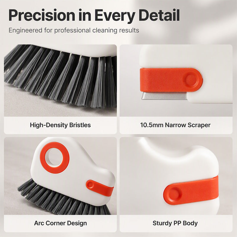 🎉 2026 Sale — Over 23,000 Sold! 🧹 2-in-1 Window Groove Cleaning Brush – Scraper + Hard Bristles – Cleans Narrow Tracks & Crevices! ✨