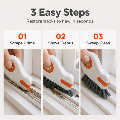 🎉 2026 Sale — Over 23,000 Sold! 🧹 2-in-1 Window Groove Cleaning Brush – Scraper + Hard Bristles – Cleans Narrow Tracks & Crevices! ✨