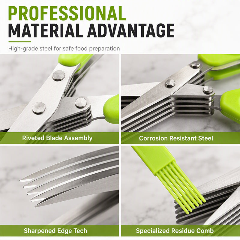 ⏳Time-Limited Special⏰Multi-Blade Herb Scissors – Stainless Steel Blades & Comfortable Grip for Easy Herb Prep ✂️🌿