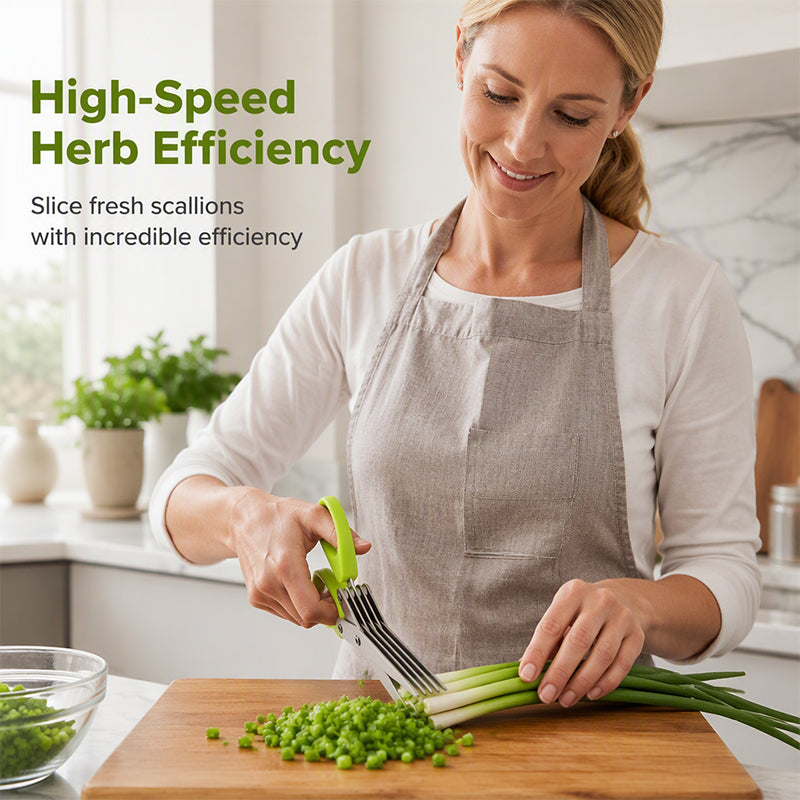 ⏳Time-Limited Special⏰Multi-Blade Herb Scissors – Stainless Steel Blades & Comfortable Grip for Easy Herb Prep ✂️🌿