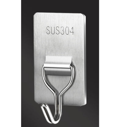 Stainless Steel Wall Hooks – No‑Drill with Waterproof Mounting