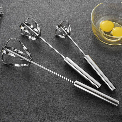 🥚 Easy Press Manual Egg Beater – Stainless Steel Hand Whisk for Eggs, Cream & Baking