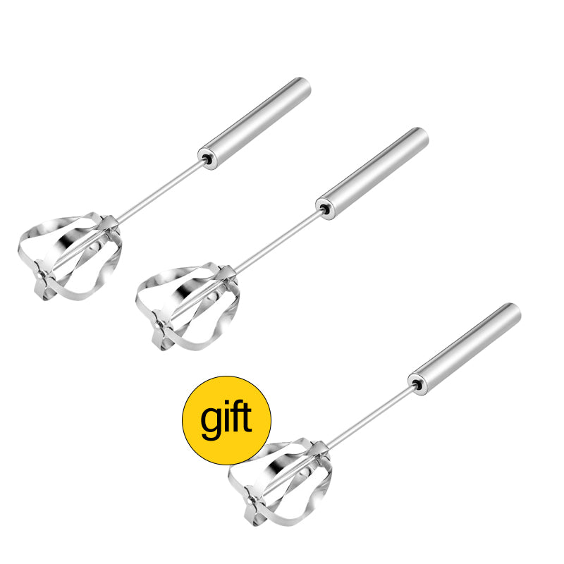 🥚 Easy Press Manual Egg Beater – Stainless Steel Hand Whisk for Eggs, Cream & Baking