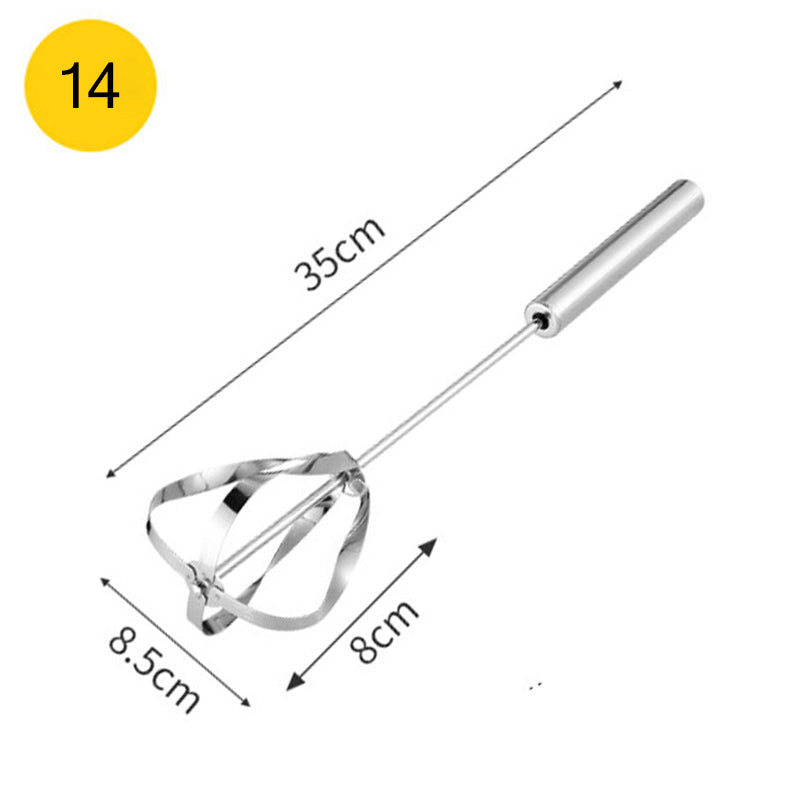 🥚 Easy Press Manual Egg Beater – Stainless Steel Hand Whisk for Eggs, Cream & Baking