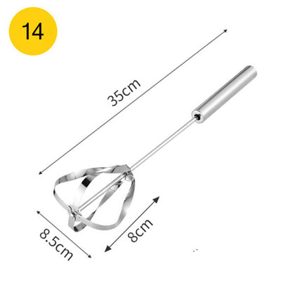 🥚 Easy Press Manual Egg Beater – Stainless Steel Hand Whisk for Eggs, Cream & Baking