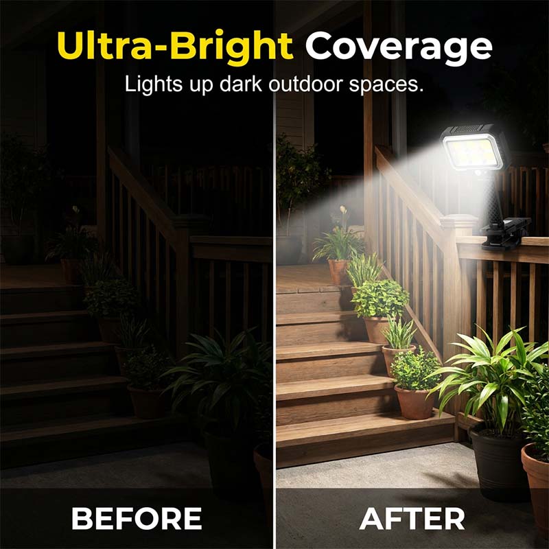 ☀️50% OFF NOW! Clip‑On Solar Motion Sensor Light‑Wide‑Angle Solar‑Powered Security LED Lamp, Instant Setup Outdoor Clip Light for Fence, Patio & Garden
