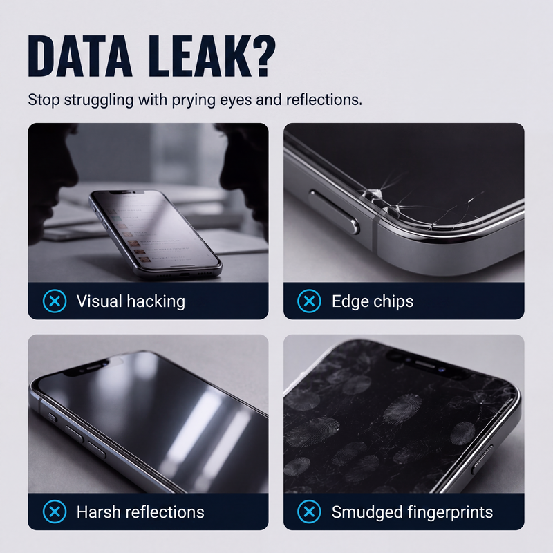 🛡️50% OFF NOW! Privacy Tempered Glass Screen Protector with Automatic Dust Removal‑ 30° Anti‑Spy 9D Full Coverage Diamond Hard Screen Film, Vacuum Ion Layer Anti‑Peep Protective Glass for Smartphones