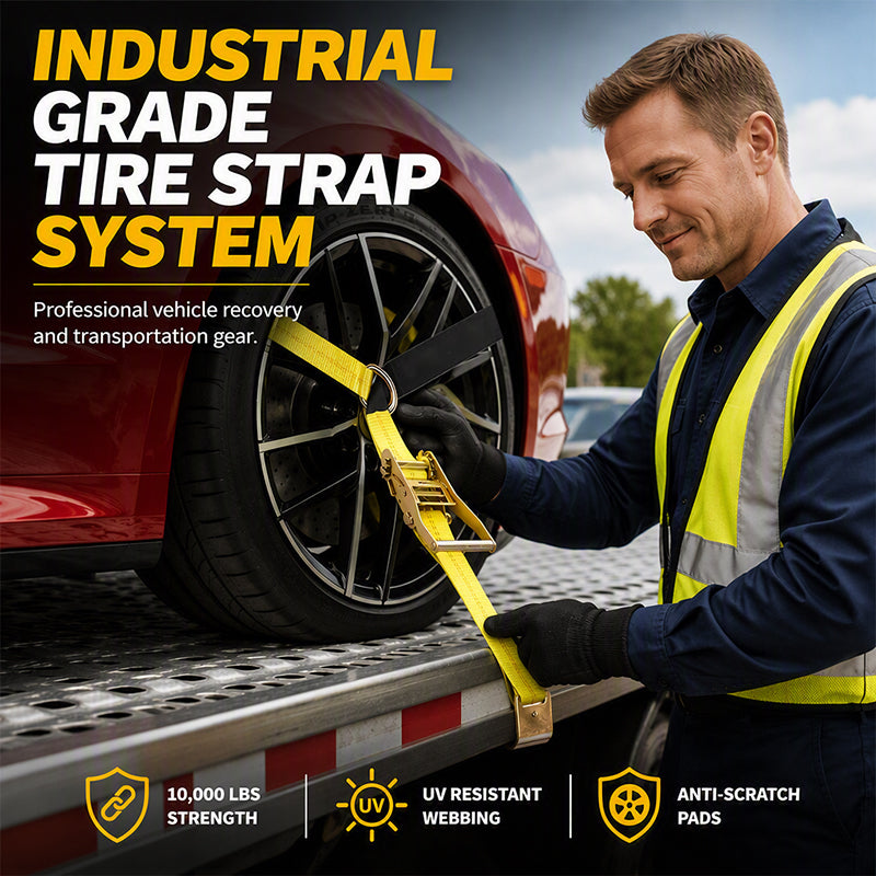 Heavy-Duty Car Tire Tie-Down Straps