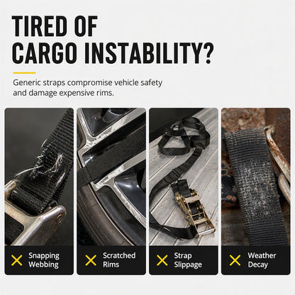 Heavy-Duty Car Tire Tie-Down Straps