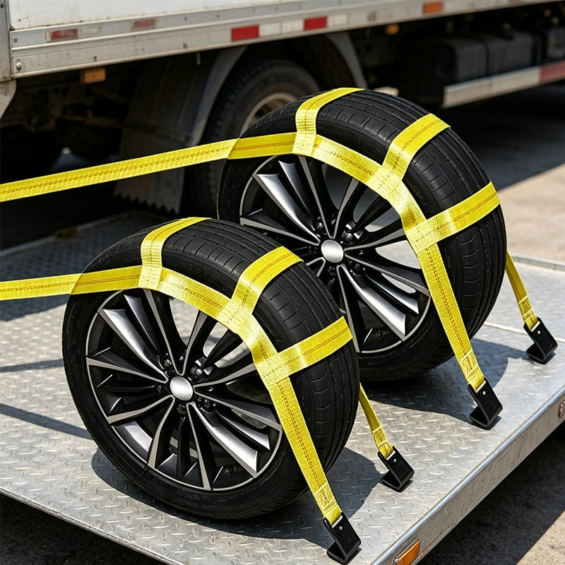 Heavy-Duty Car Tire Tie-Down Straps