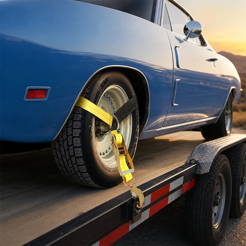 Heavy-Duty Car Tire Tie-Down Straps