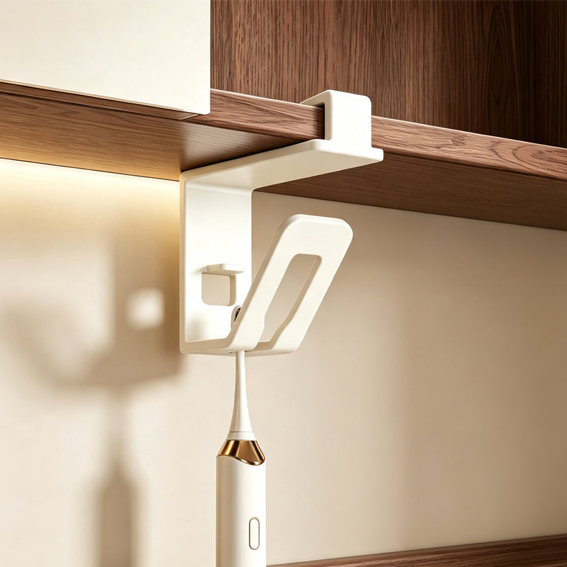 Under Cabinet Toothbrush and Cup Storage Rack