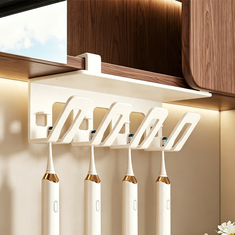 Under Cabinet Toothbrush and Cup Storage Rack