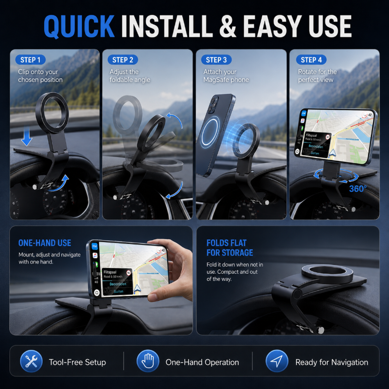 🥳HOT SALE🥳💞15K+ SOLD! Car Phone Mount – From £7.99! N52 magnets, 360° rotation & anti-slip. Secure drive – grab yours! ✅