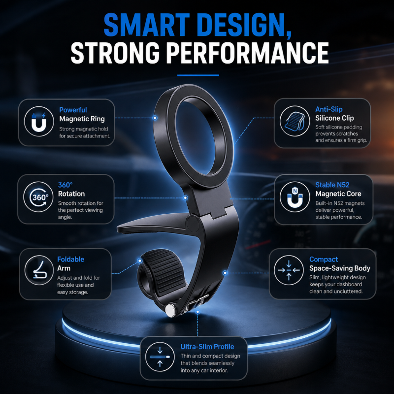 🥳HOT SALE🥳💞15K+ SOLD! Car Phone Mount – From £7.99! N52 magnets, 360° rotation & anti-slip. Secure drive – grab yours! ✅