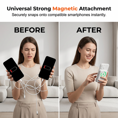 3-in-1 Magnetic Wireless Power Bank with Dual Cables