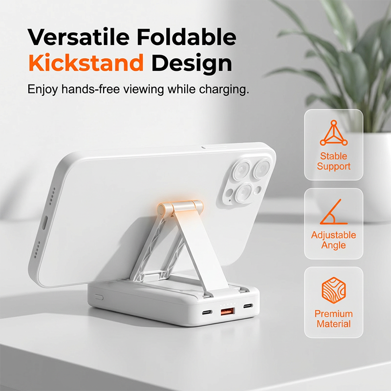 3-in-1 Magnetic Wireless Power Bank with Dual Cables
