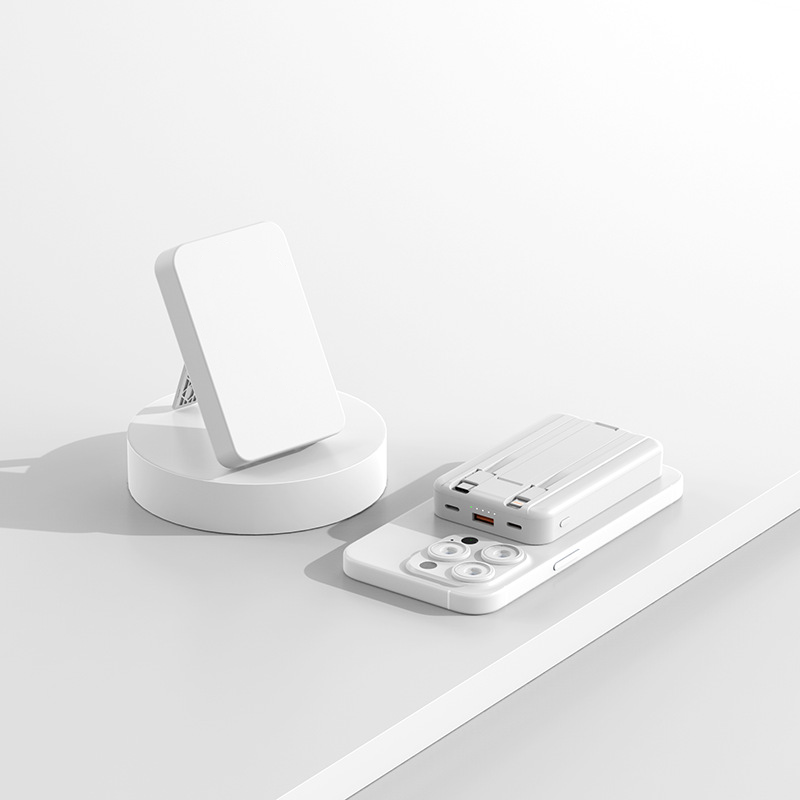 3-in-1 Magnetic Wireless Power Bank with Dual Cables