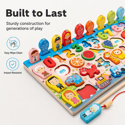Wooden Number Alphabet Puzzle for Kids