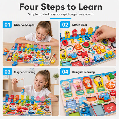 Wooden Number Alphabet Puzzle for Kids