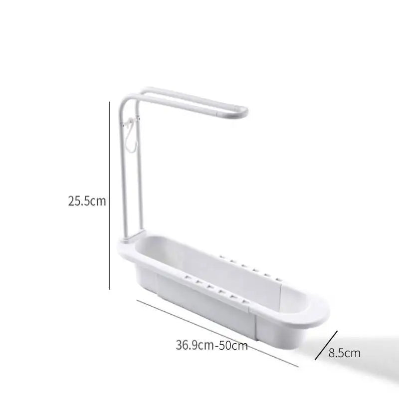 Kitchen Telescopic Sink Shelf Drainer Rack Storage Basket