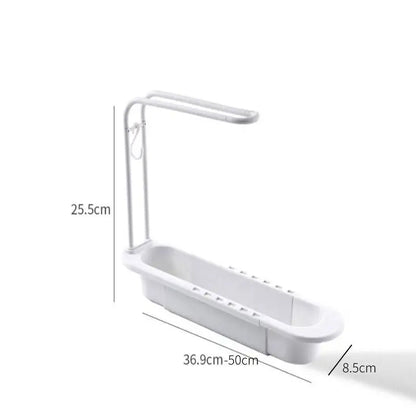 Kitchen Telescopic Sink Shelf Drainer Rack Storage Basket