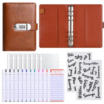 💰🔐 A6 Budget Binder with Combination Lock – Cash Envelope Organizer for Savings Challenges & Budget Planning