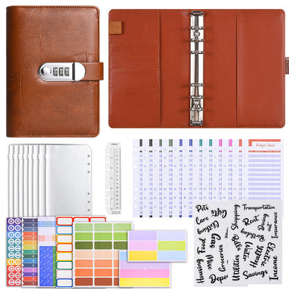 💰🔐 A6 Budget Binder with Combination Lock – Cash Envelope Organizer for Savings Challenges & Budget Planning