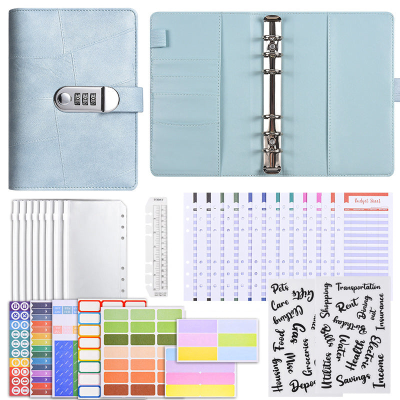 💰🔐 A6 Budget Binder with Combination Lock – Cash Envelope Organizer for Savings Challenges & Budget Planning