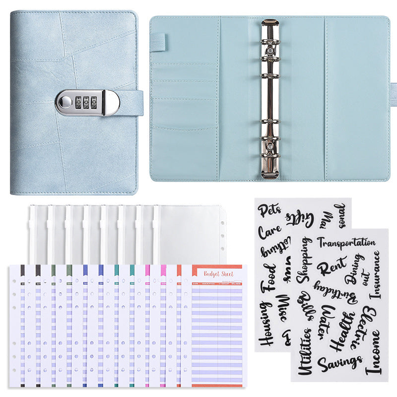 💰🔐 A6 Budget Binder with Combination Lock – Cash Envelope Organizer for Savings Challenges & Budget Planning
