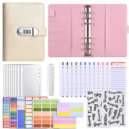 💰🔐 A6 Budget Binder with Combination Lock – Cash Envelope Organizer for Savings Challenges & Budget Planning