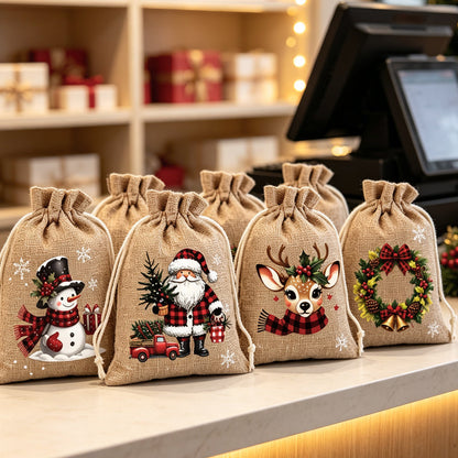 ⏳Limited-time 50% off⏰Christmas Drawstring Gift Bags🧦🎅